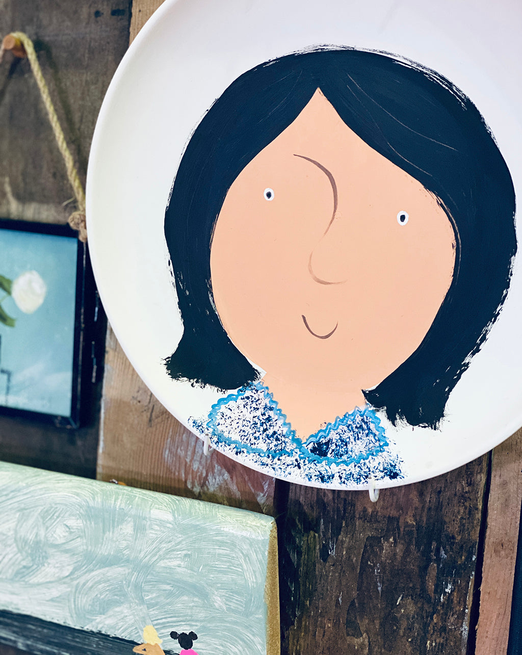 personalised mini-plate portrait