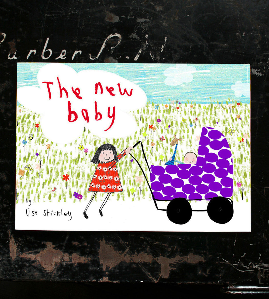 the new baby, signed copy + original A4 black & white character drawing.