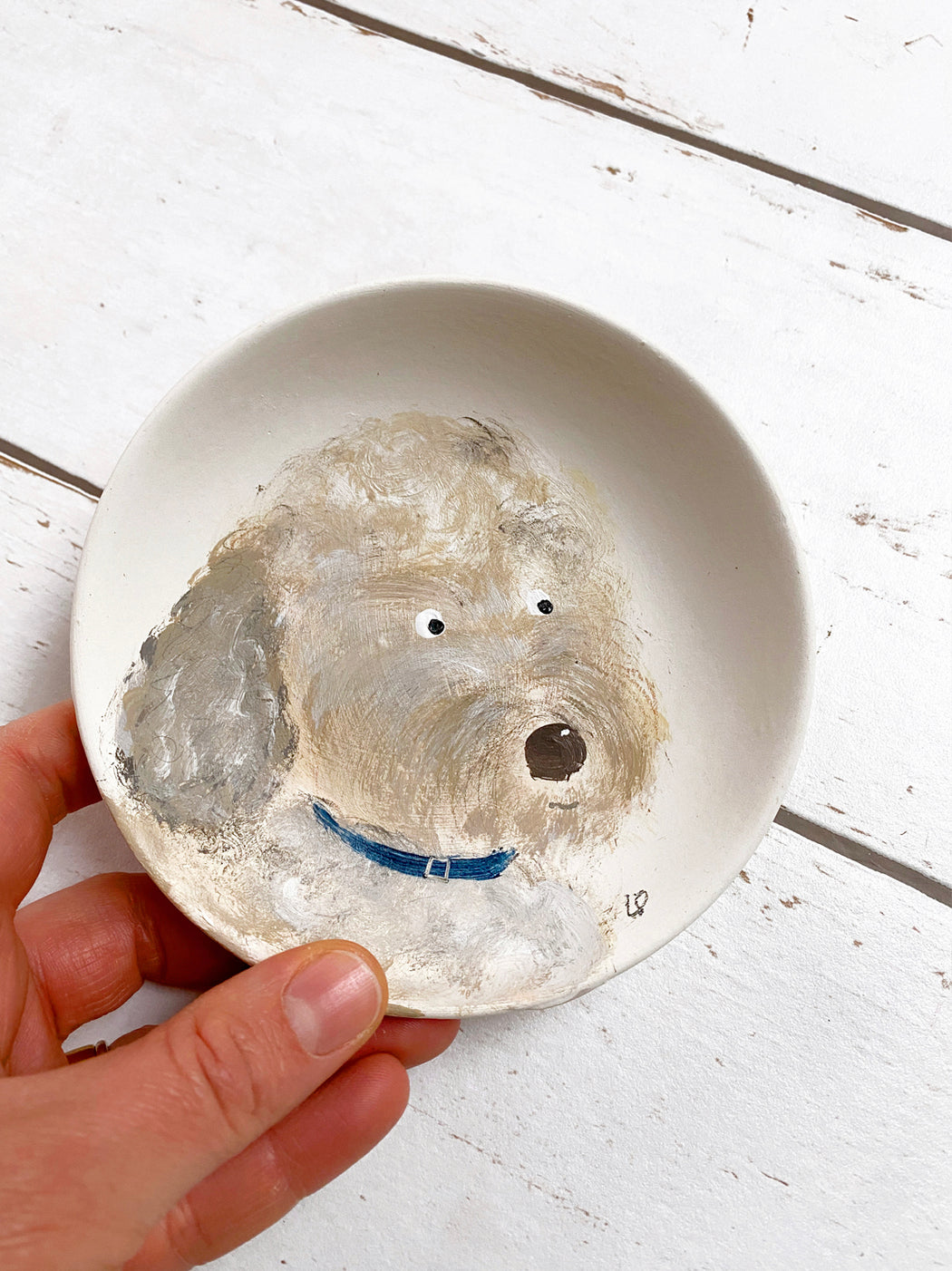 personalised mini-plate PET portrait