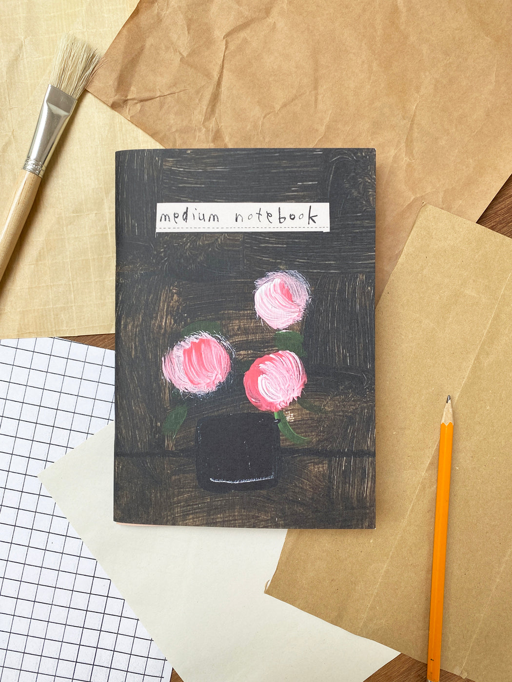 Medium Notebook - Edna's Flowers - A5 Lined