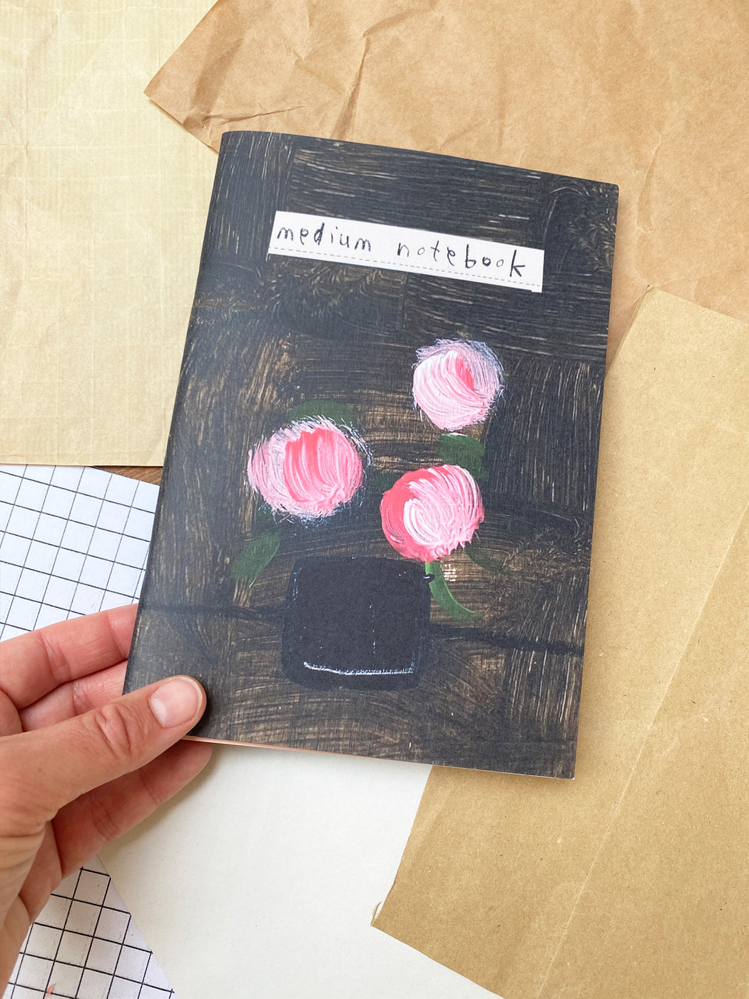 Medium Notebook - Edna's Flowers - A5 Lined