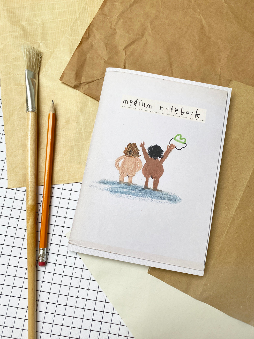 Medium Notebook - Bottoms Up! - A5 Plain