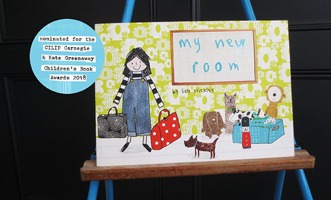 my new room, signed copy + original A4 black & white character drawing.