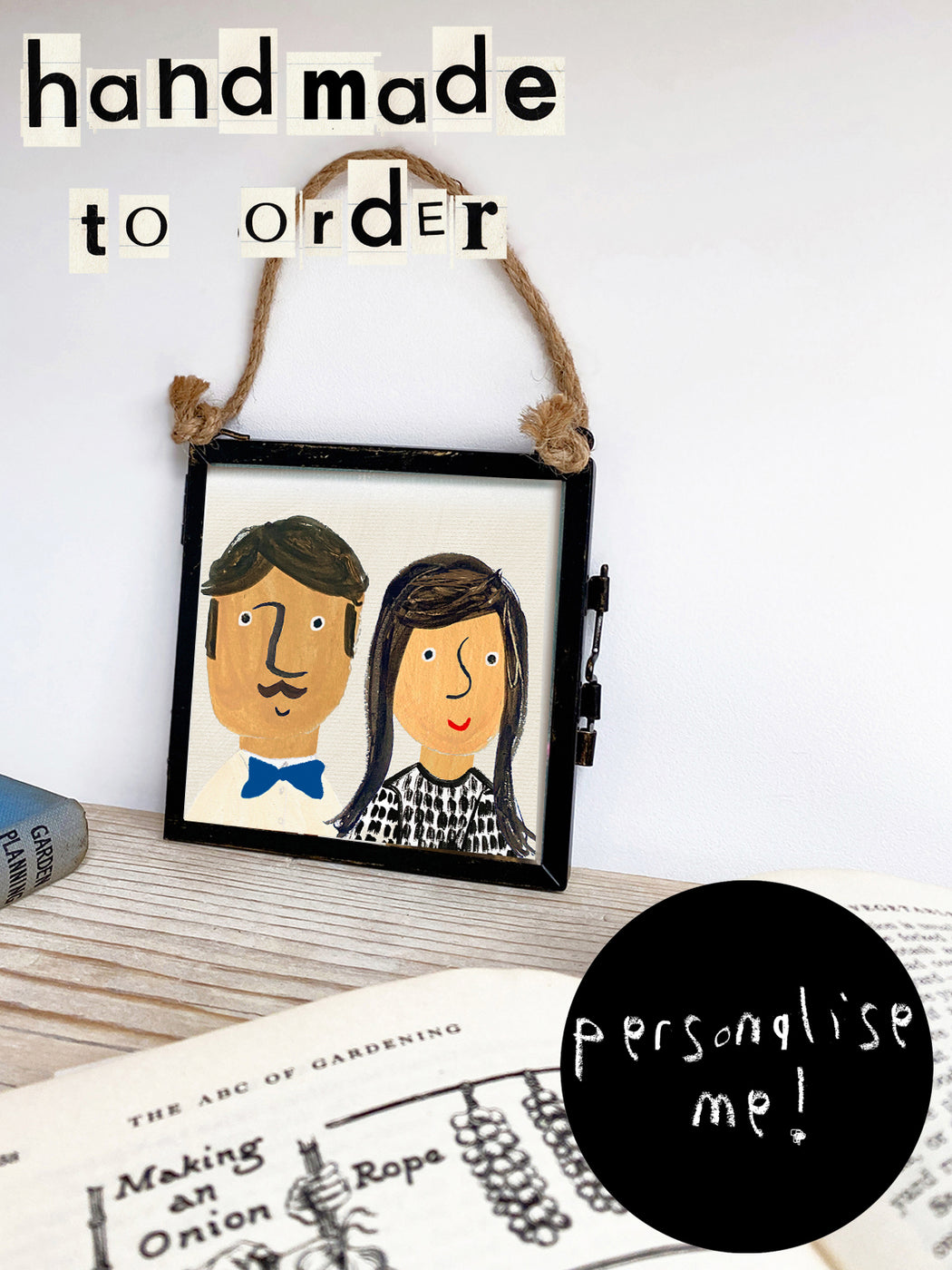 Personalised, Framed, Watercolour Portrait, 'The Couple'
