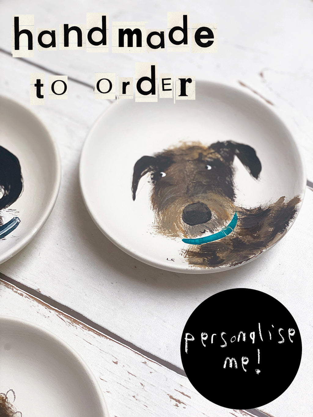 personalised mini-plate PET portrait