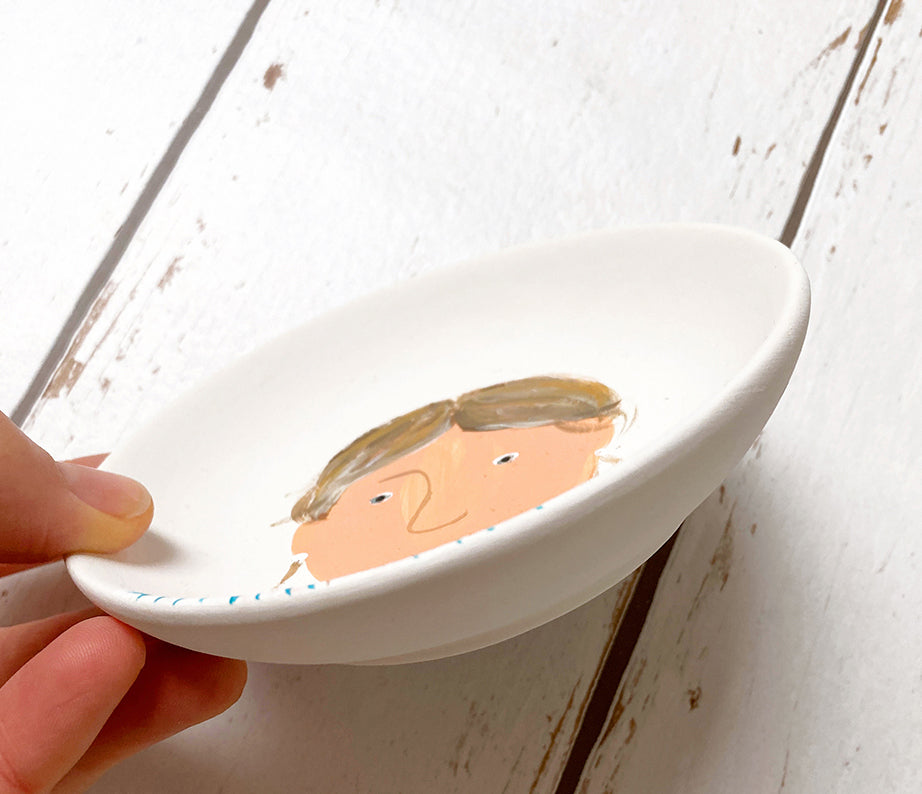 personalised mini-plate portrait