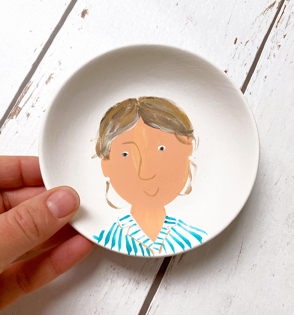 personalised mini-plate portrait