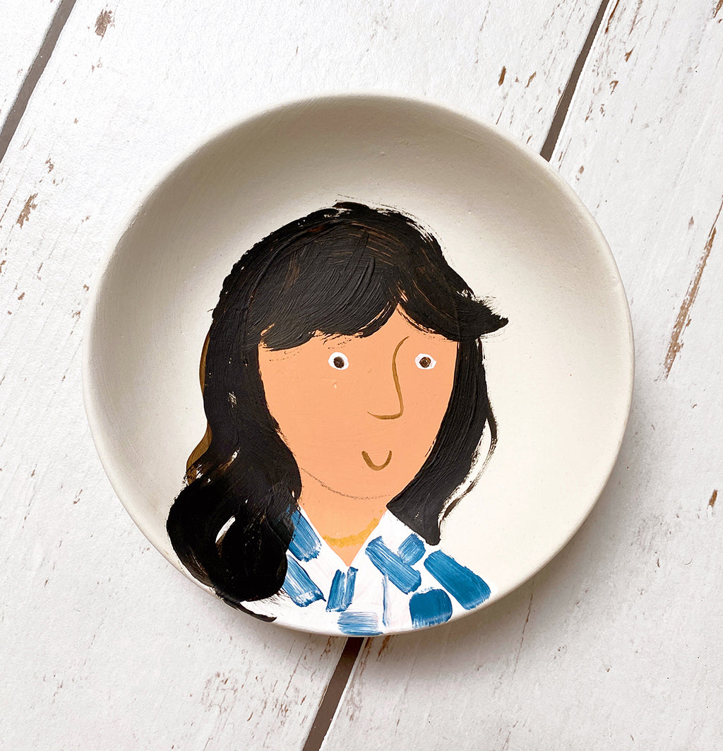 personalised mini-plate portrait