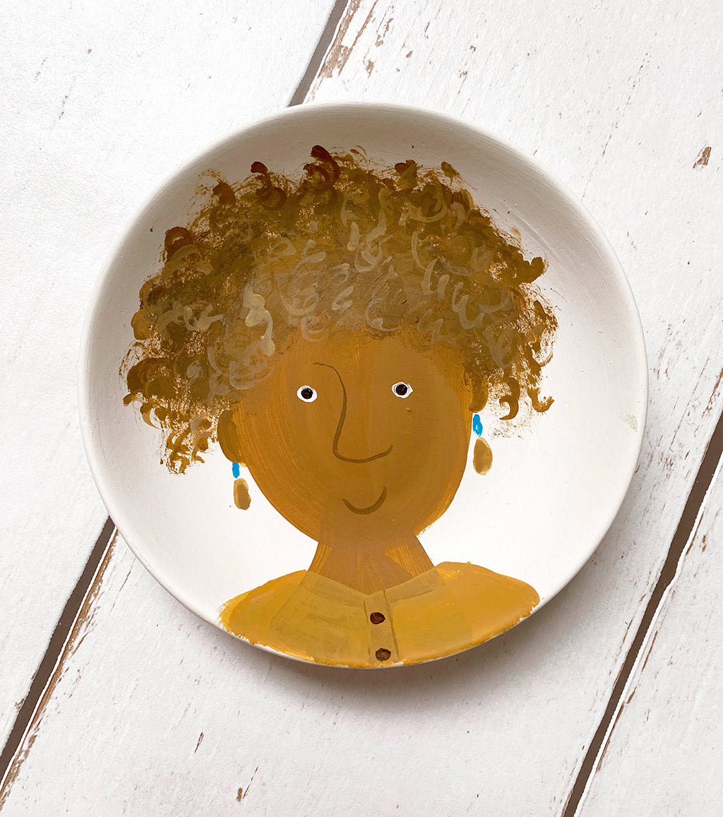 personalised mini-plate portrait