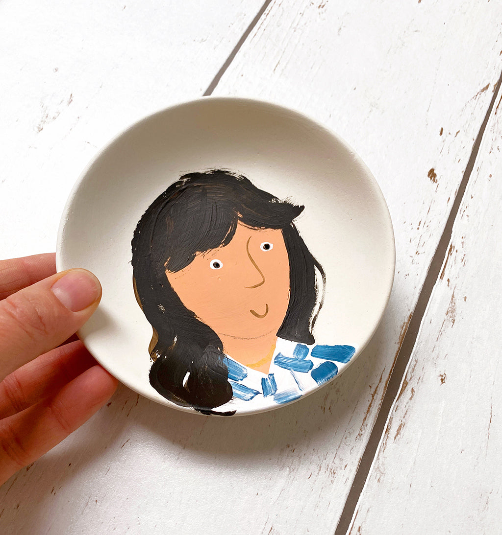 personalised mini-plate portrait