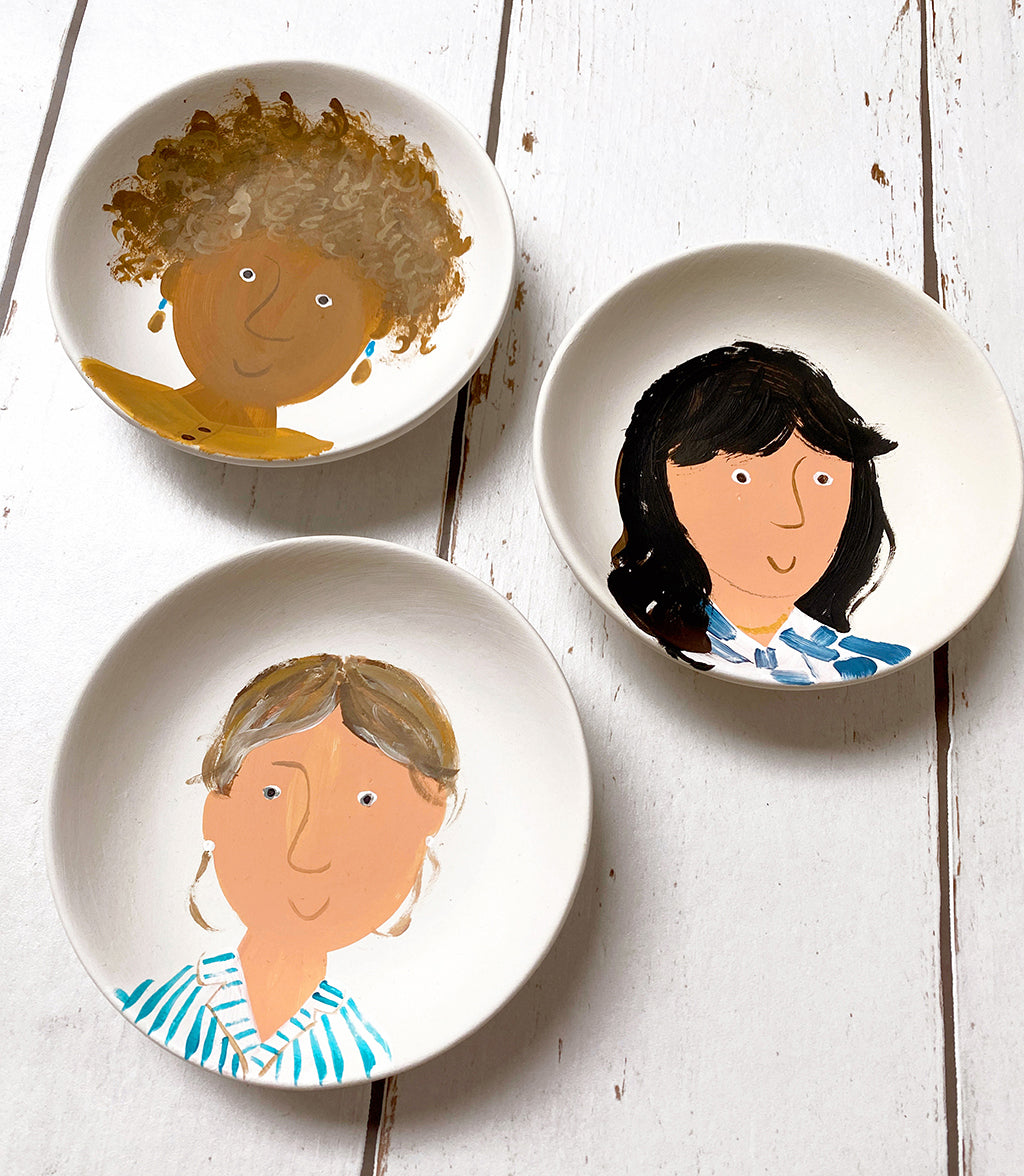 personalised mini-plate portrait