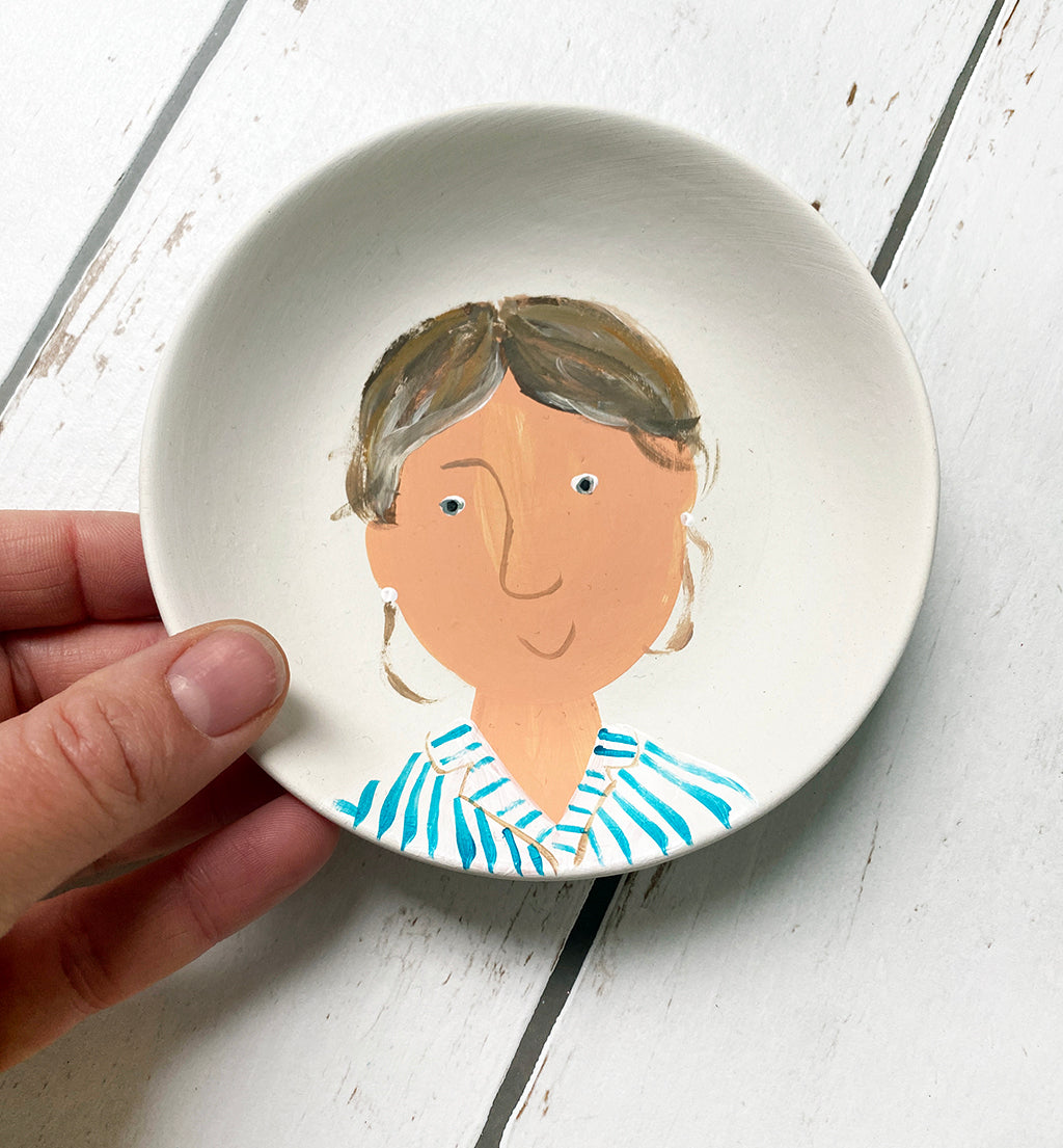 personalised mini-plate portrait
