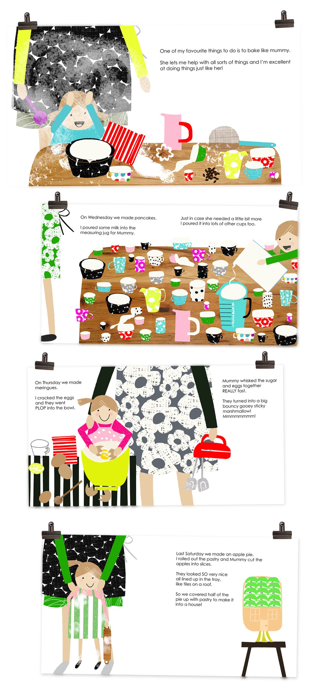 Bake Like Mummy, signed copy + original A4 black & white character drawing.