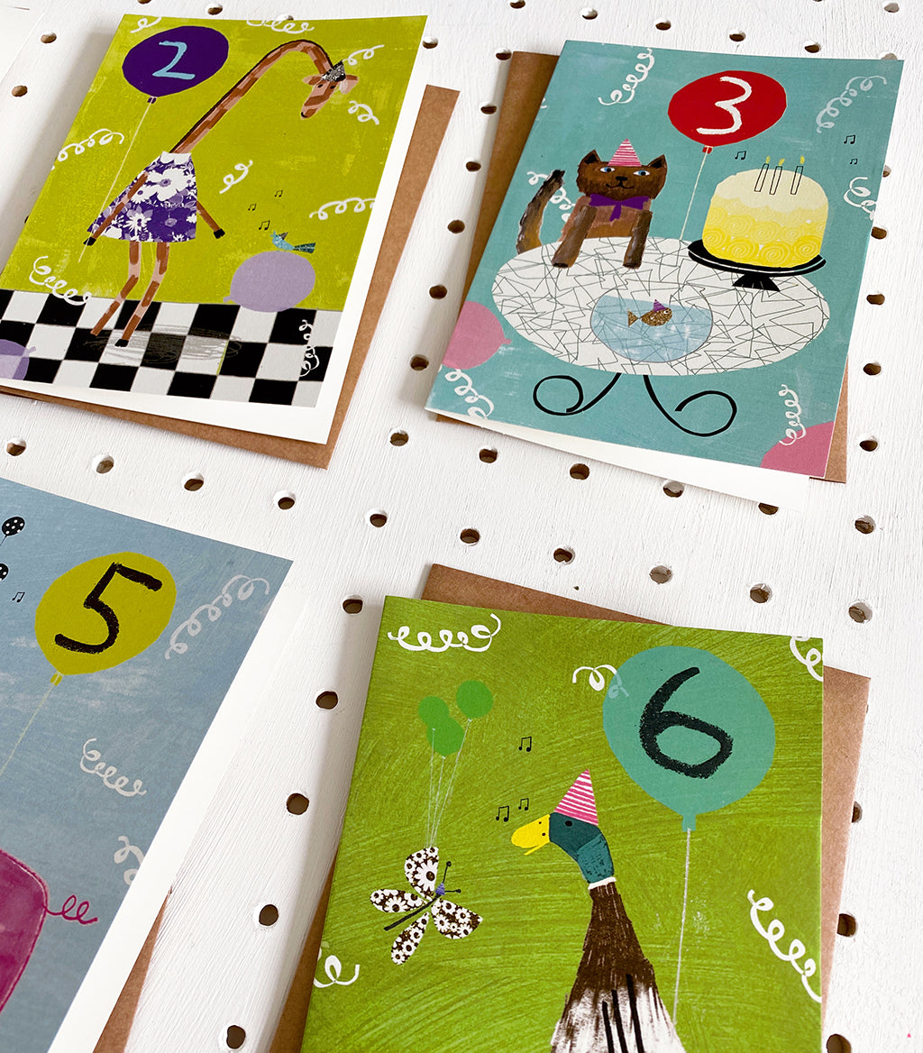 Set Of 10 Birthday Cards - ages 1-9