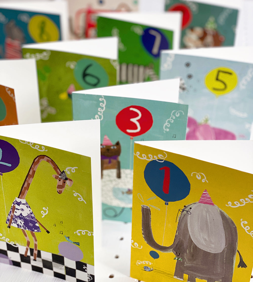 Set Of 10 Birthday Cards - ages 1-9