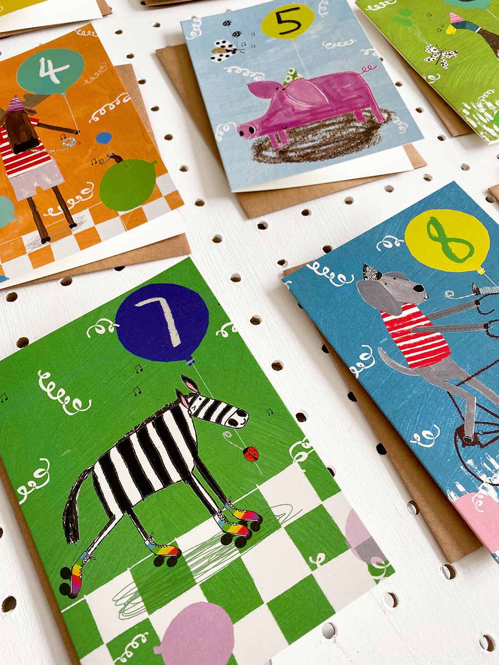 Set Of 10 Birthday Cards - ages 1-9