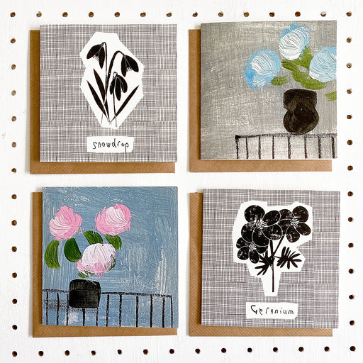 Set Of 4 Notecards - Flowers