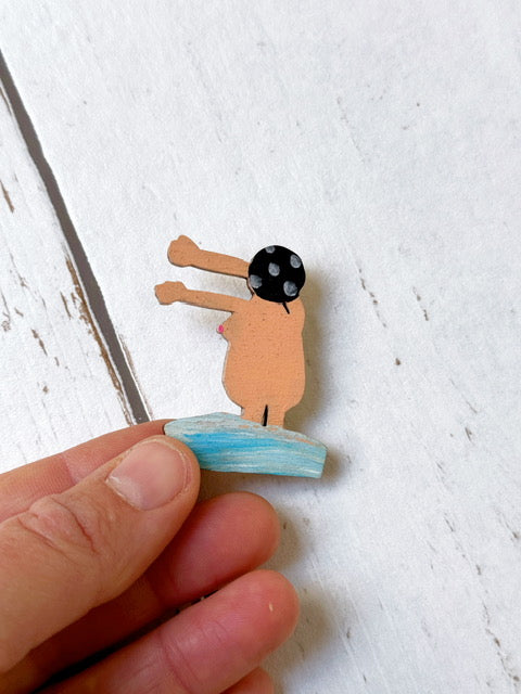 Cheeky Swimmer Brooch - Morning Stretch