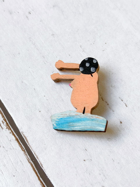 Cheeky Swimmer Brooch - Morning Stretch