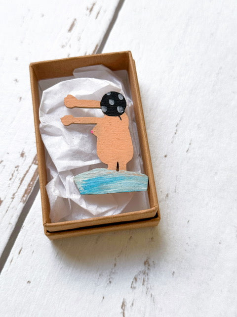 Cheeky Swimmer Brooch - Morning Stretch