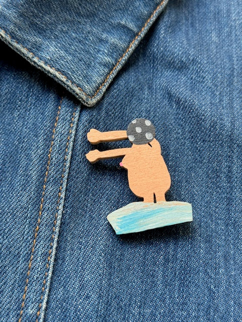 Cheeky Swimmer Brooch - Morning Stretch