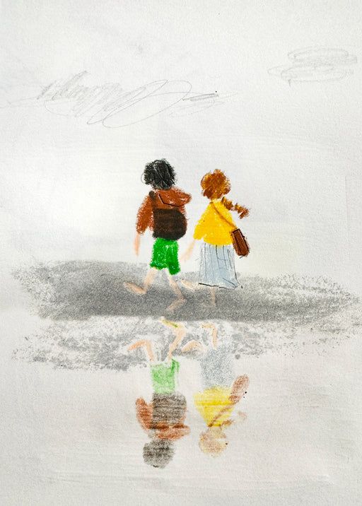 Limited edition signed A5 Print - Evening Beach Stroll On Friday