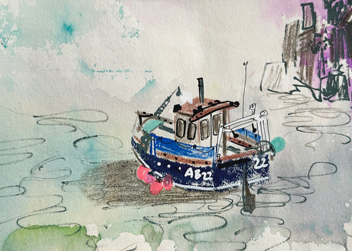 Limited edition signed A5 Print - Fishing Boat Number AB22