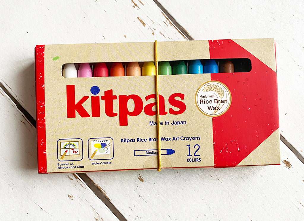 Kitpas Medium 12 Rice Bran Wax Crayons