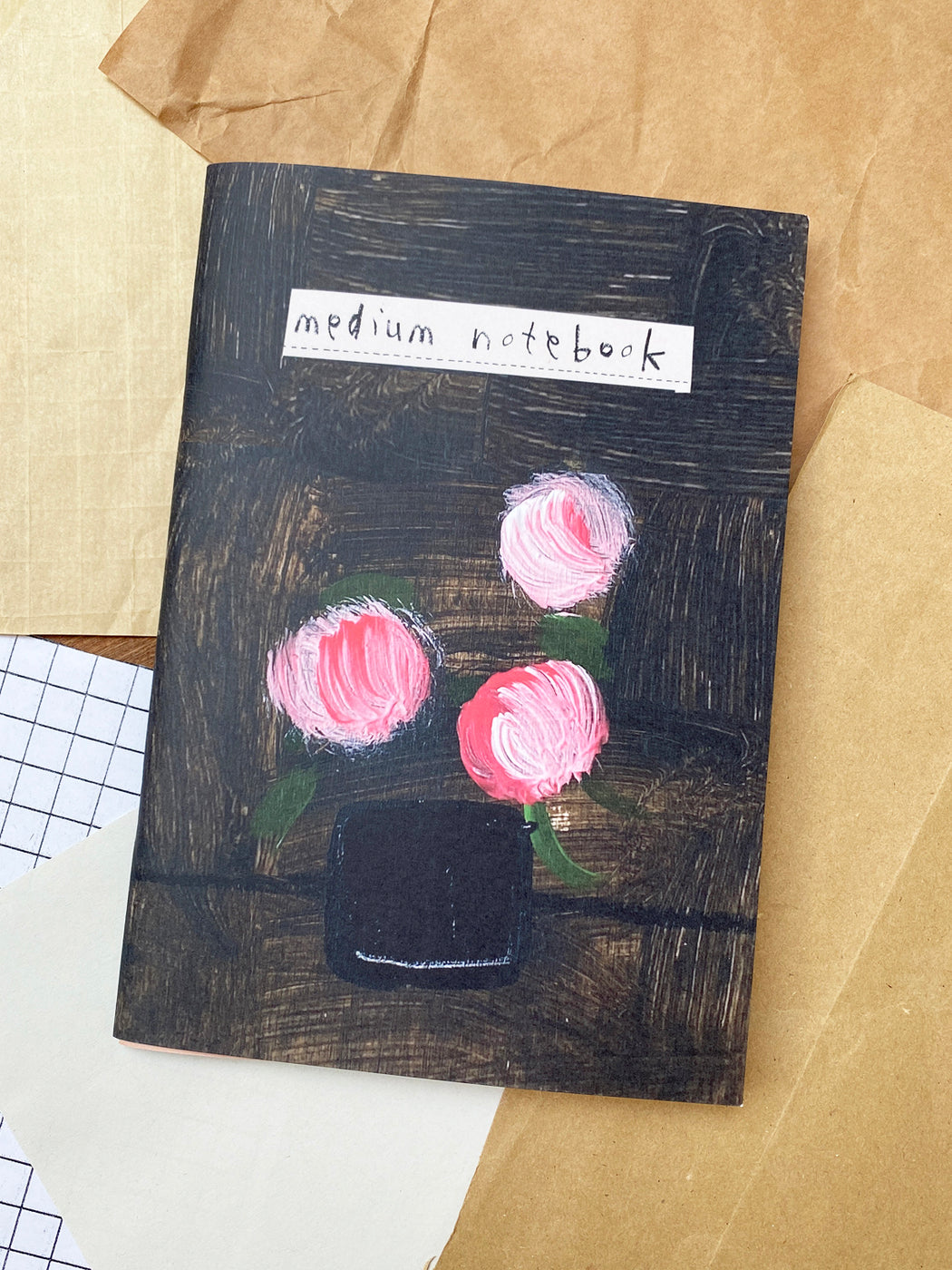 Medium Notebook - Edna's Flowers - A5 Lined