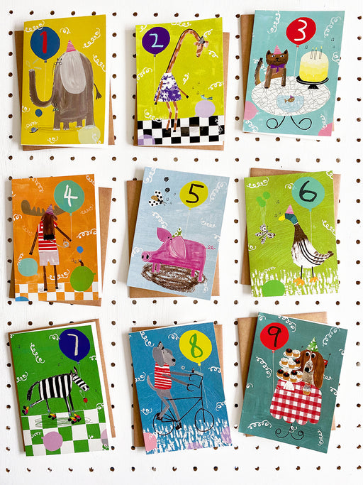 Set Of 10 Birthday Cards - ages 1-9