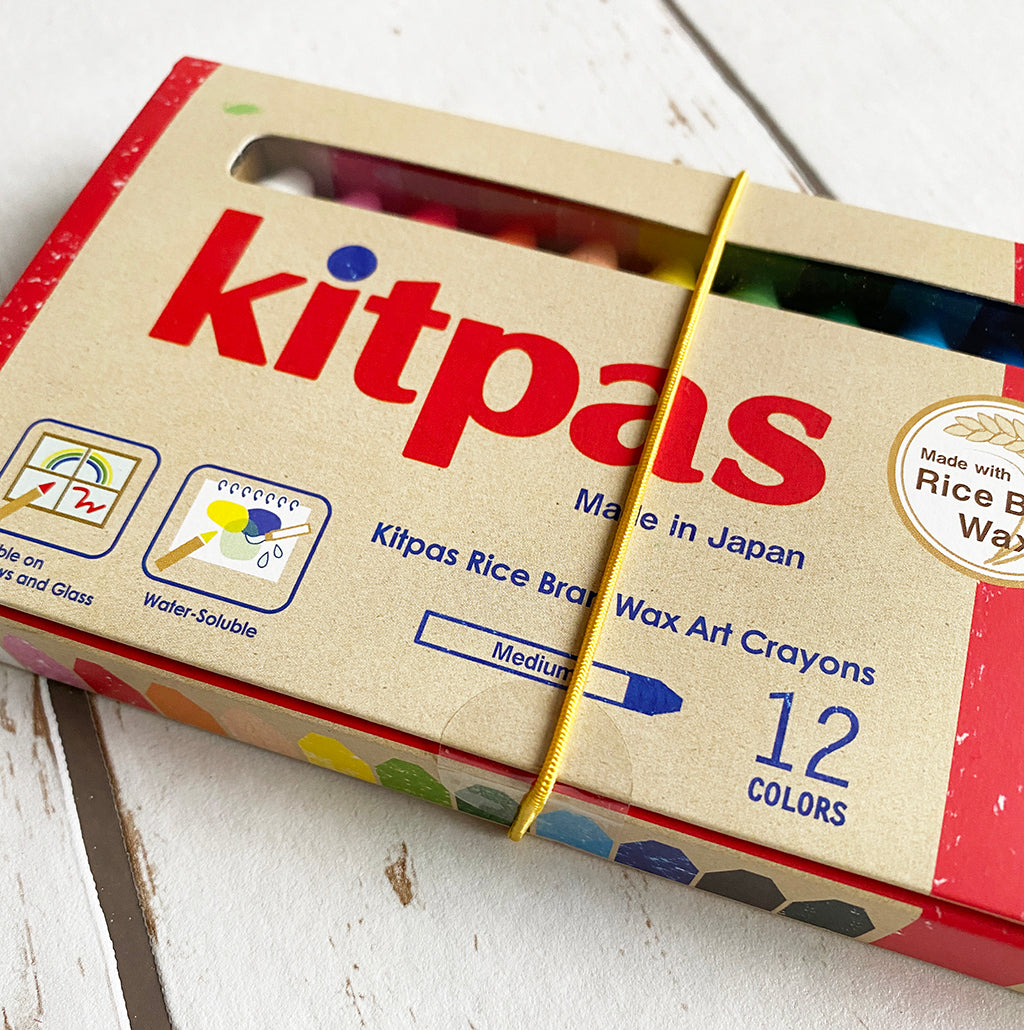 Kitpas Medium 12 Rice Bran Wax Crayons