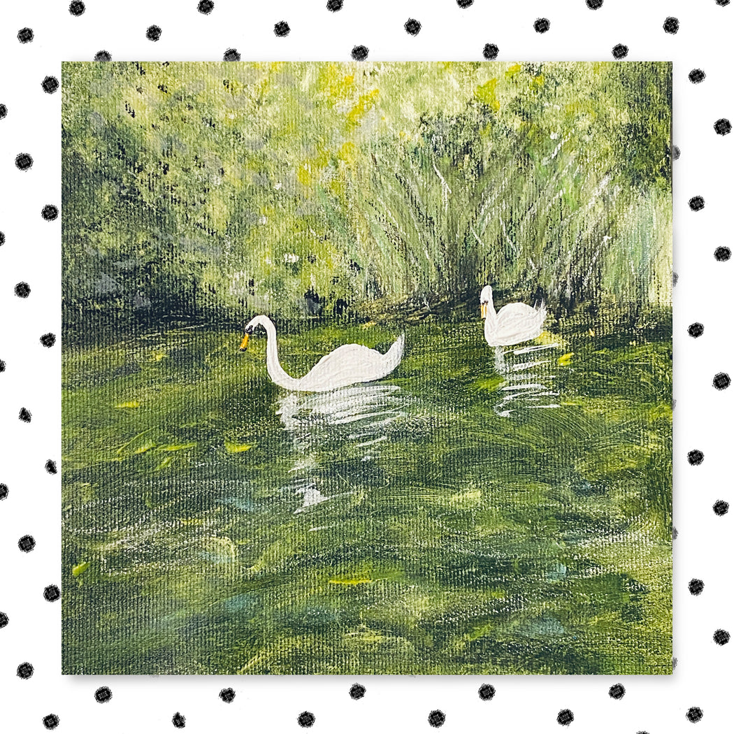 Notecard - Swans On Tuesday