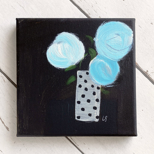 Turquoise Blooms With Black And White Spots
